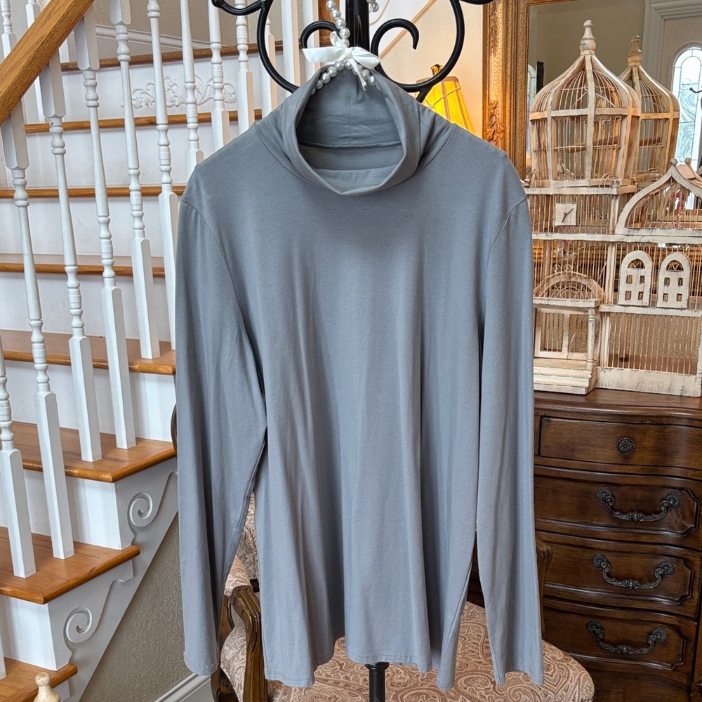🩶 pure jill 🩶 Relaxed Gray Turtleneck Top 🩶 Size Large